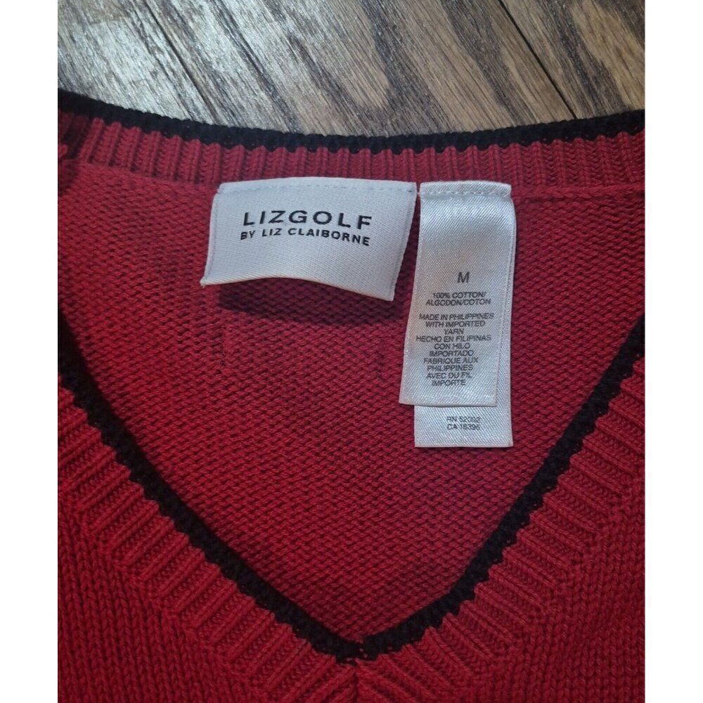 VTG Liz Claiborne Embroidered Golf Sweater Women’s Size Medium LizGolf Clubs - Picture 4 of 4
